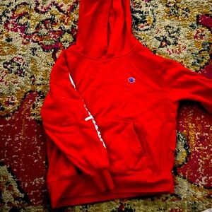 Red champion hoodie